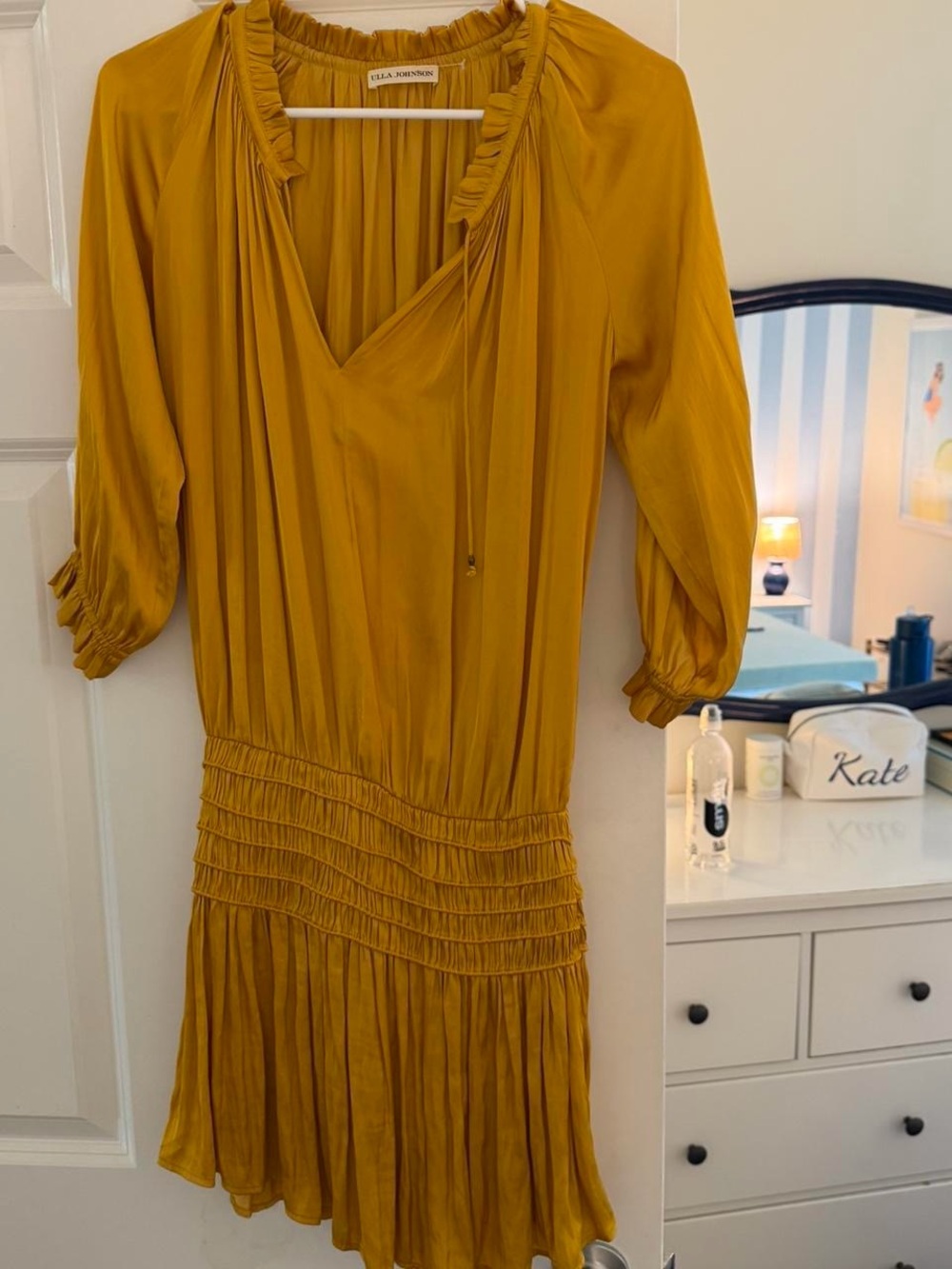 Ulla Johnson Yellow Mini Dress — size small